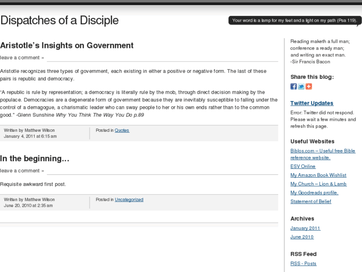 www.dispatchesofadisciple.com