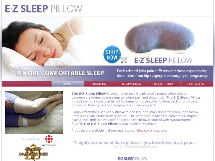 www.ezsleeppillow.com