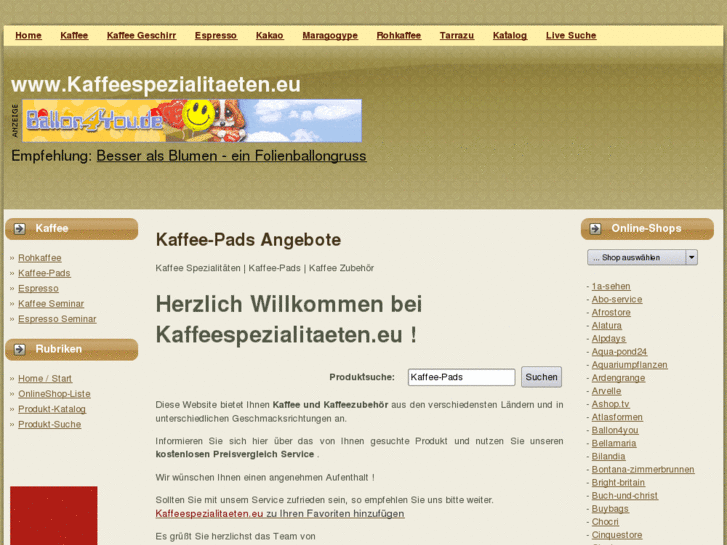 www.kaffeespezialitaeten.eu