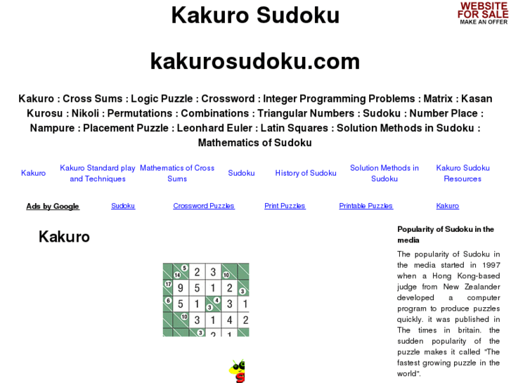 www.kakurosudoku.com