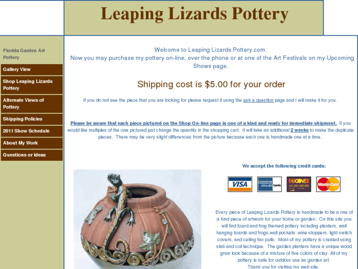 www.leapinglizardspottery.com