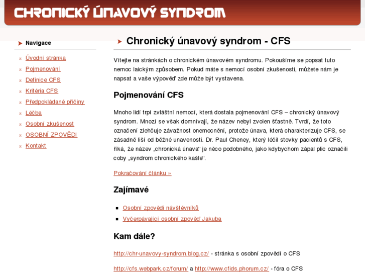 www.chronicky-unavovy-syndrom.cz