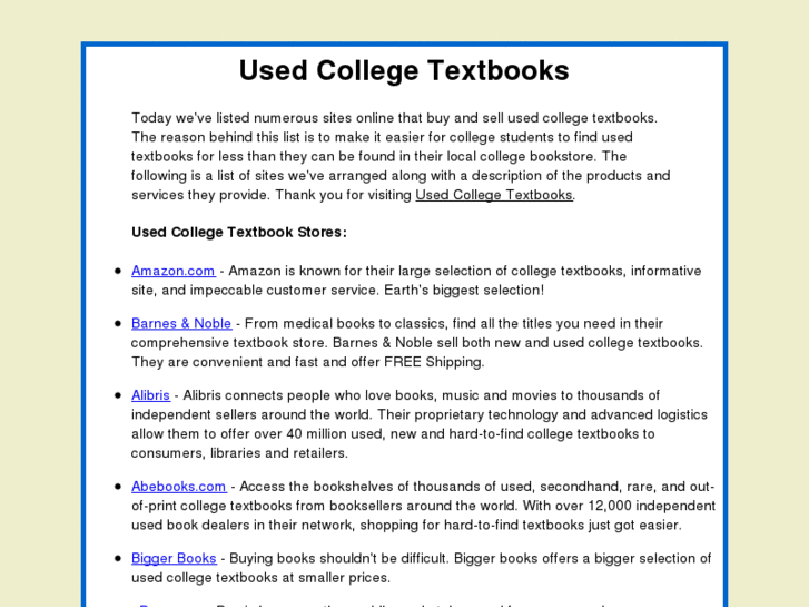 www.usedcollegetextbooks.net