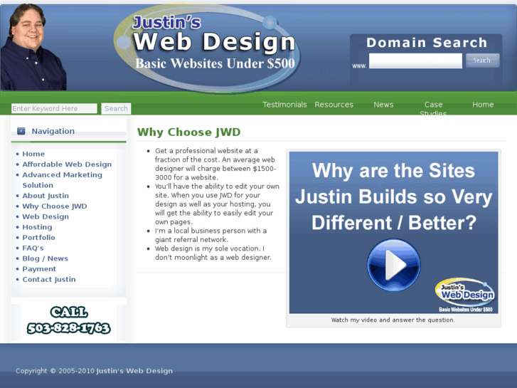 www.justinswebdesign.com
