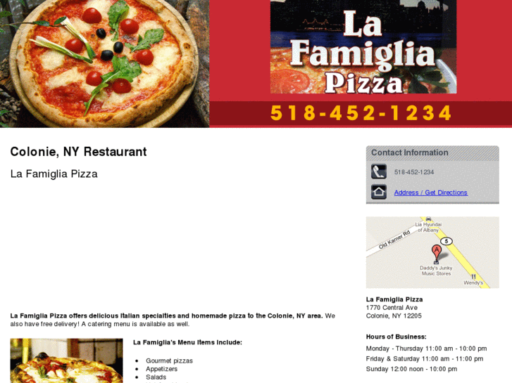 www.lafamigliapizzaandpasta.com