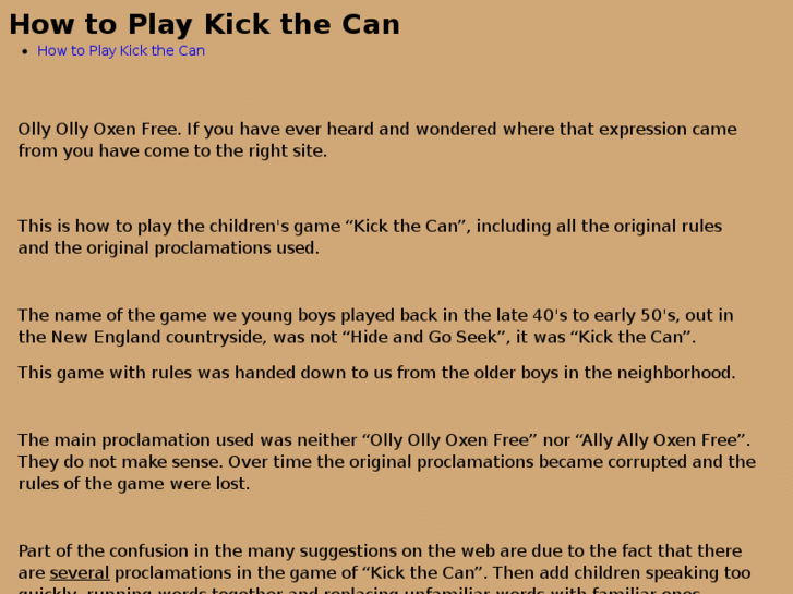 www.howtoplaykickthecan.com