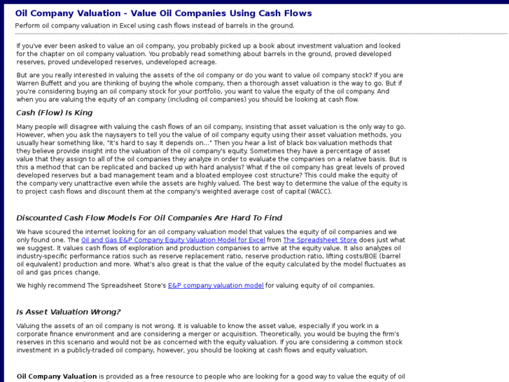 www.oilcompanyvaluation.com