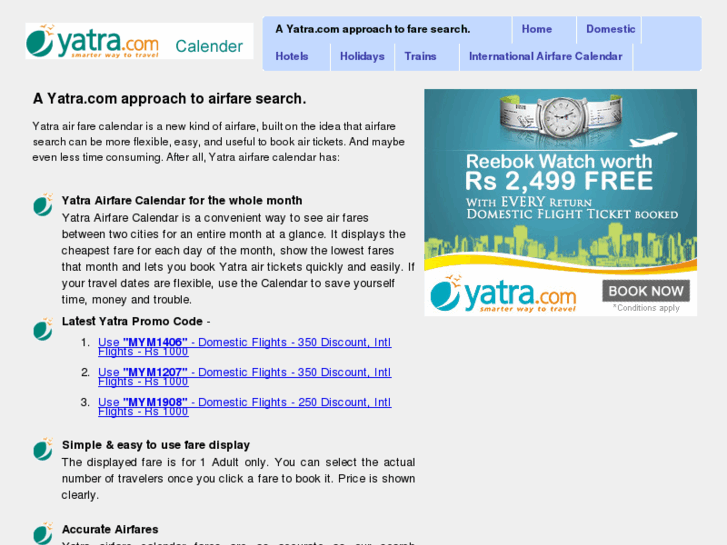 www.yatraairfarecalendar.com