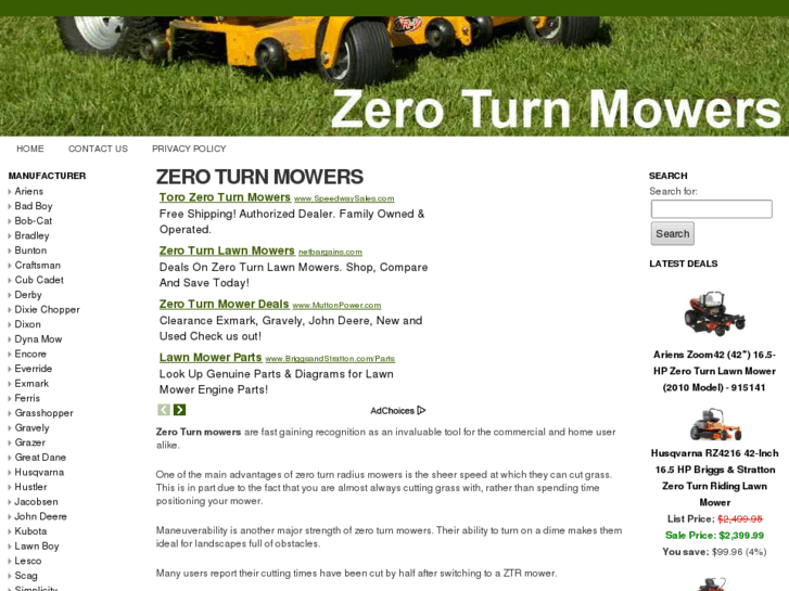 www.findzeroturnmowers.com