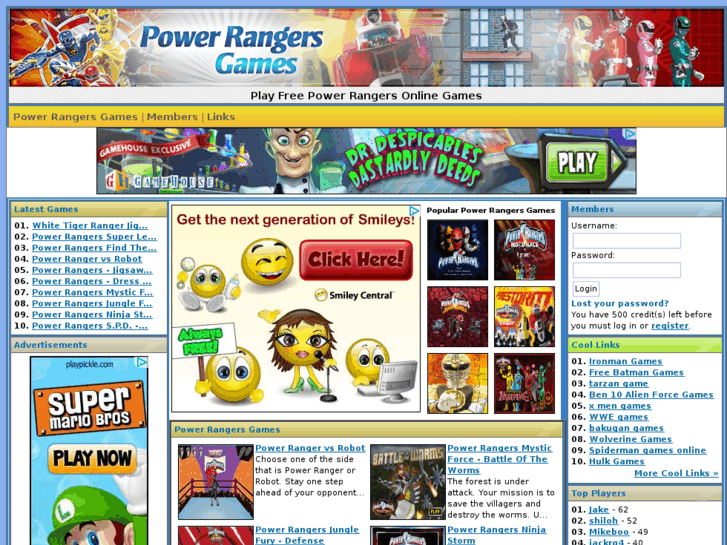 www.powerrangersgamesonline.com