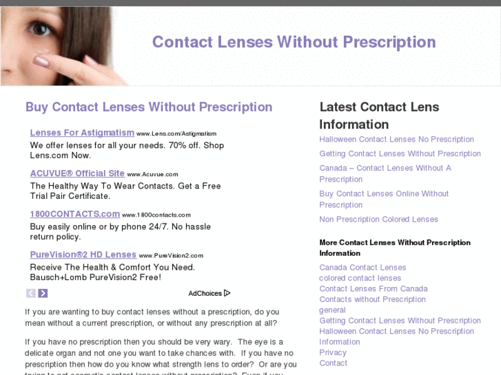 www.contactlenseswithoutaprescription.com