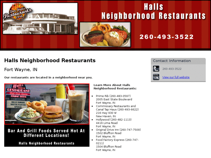 www.hallsneighborhoodrestaurants.com