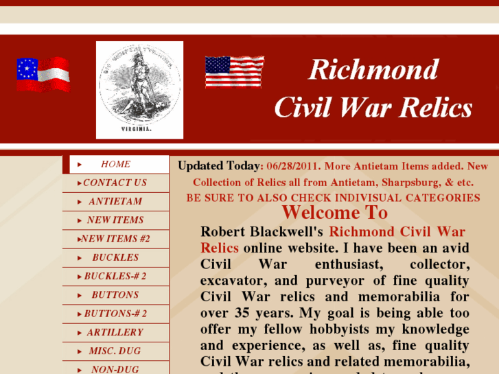 www.richmondcivilwarrelics.com