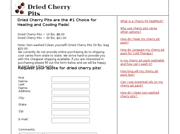 www.driedcherrypits.com