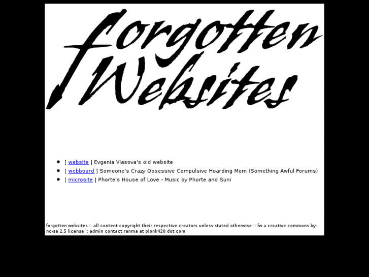 www.forgottenwebsites.com