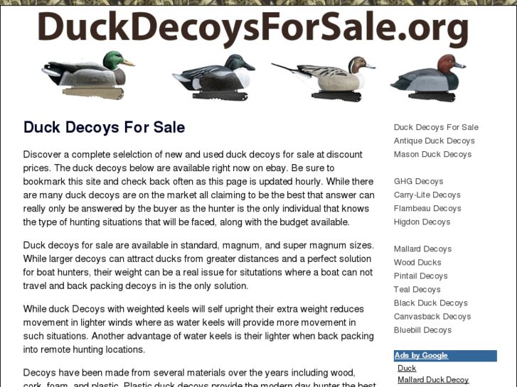 www.duckdecoysforsale.org