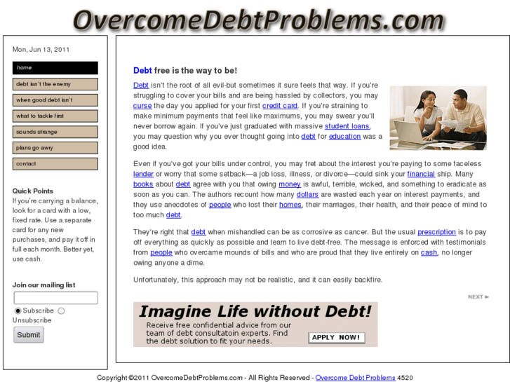 www.overcomedebtproblems.com