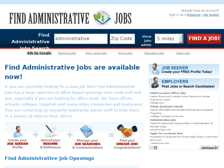 www.findadministrativejobs.com