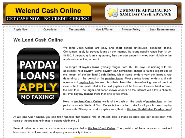 www.welendcashonline.com