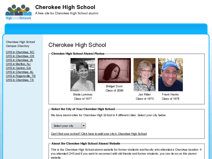 www.cherokeehighschoolalumni.com