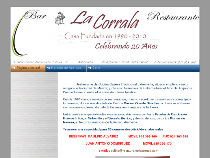 www.restaurantelacorrala.com