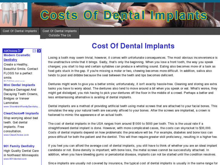 www.costsofdentalimplants.net