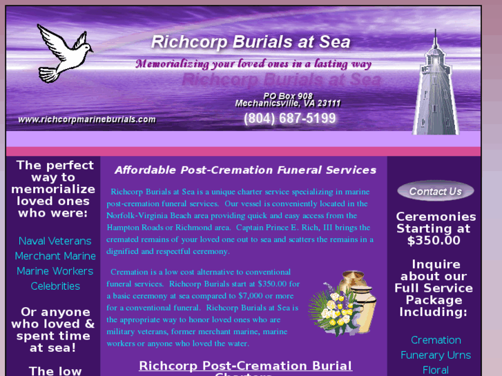 www.richcorpmarineburials.com