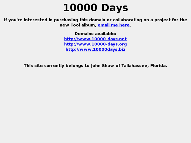 www.10000-days.net