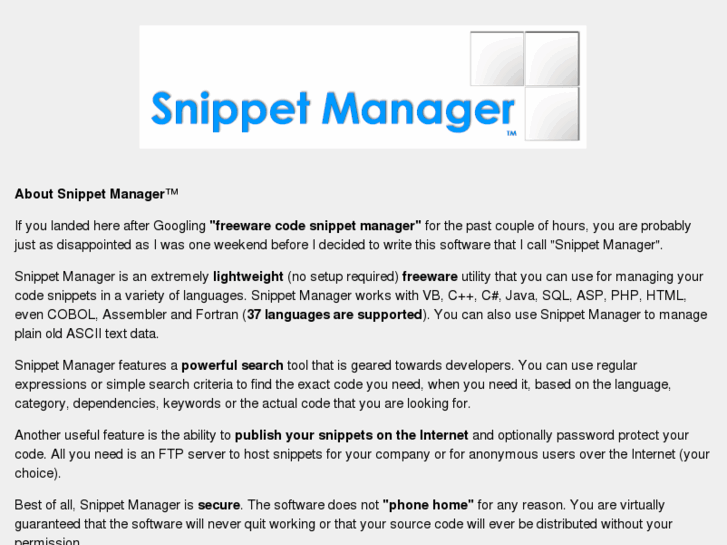 www.snippetmanager.com