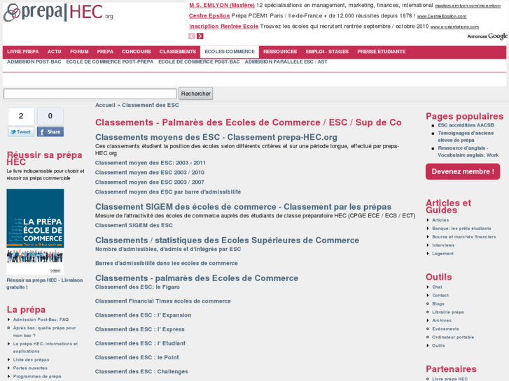 www.classement-esc.com