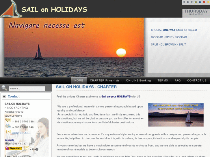 www.sailonholidays.com