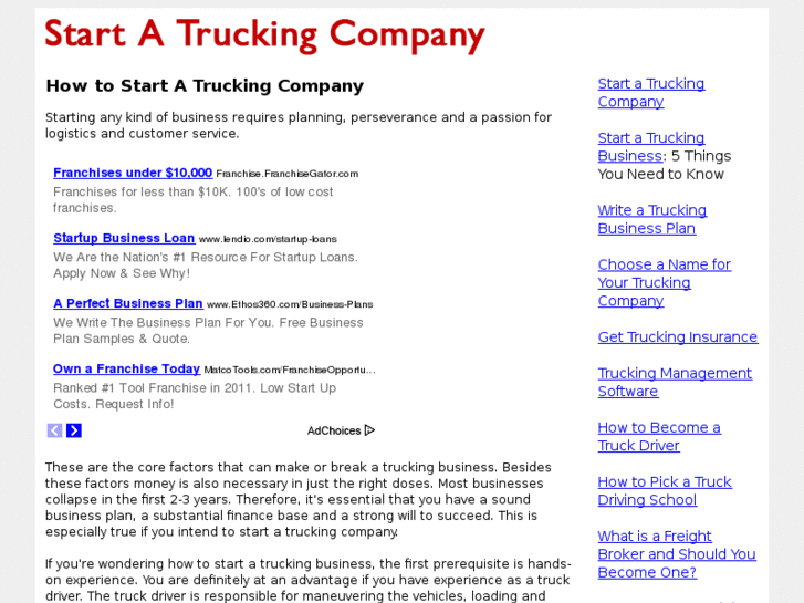 www.startatruckingcompany.com