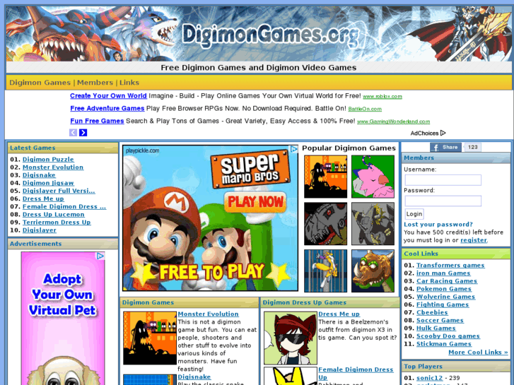 www.digimongames.org