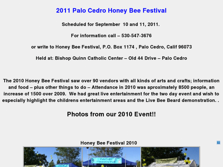 www.palocedrohoneybeefestival.com