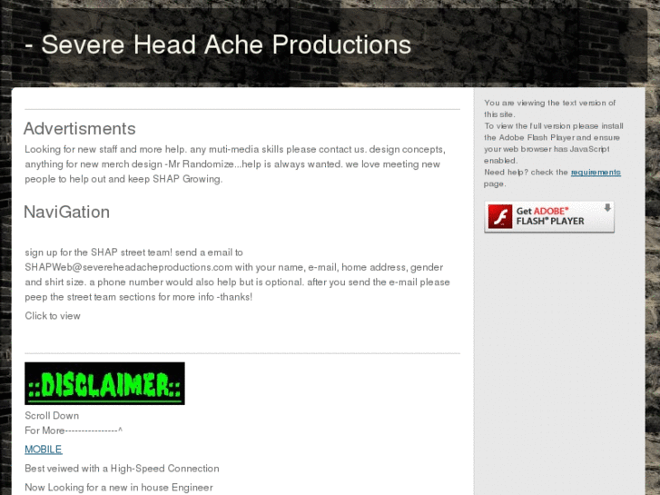 www.severeheadacheproductions.com