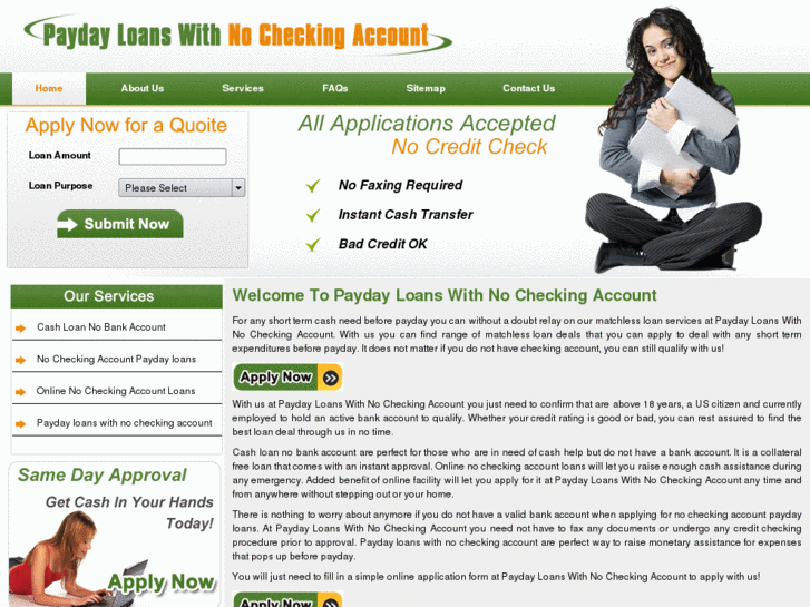 www.paydayloanswithnocheckingaccount.com