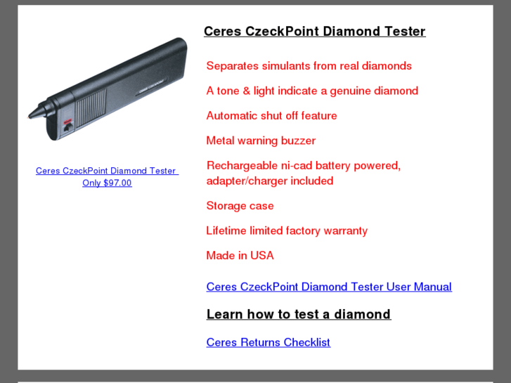 www.ceresdiamondtester.com