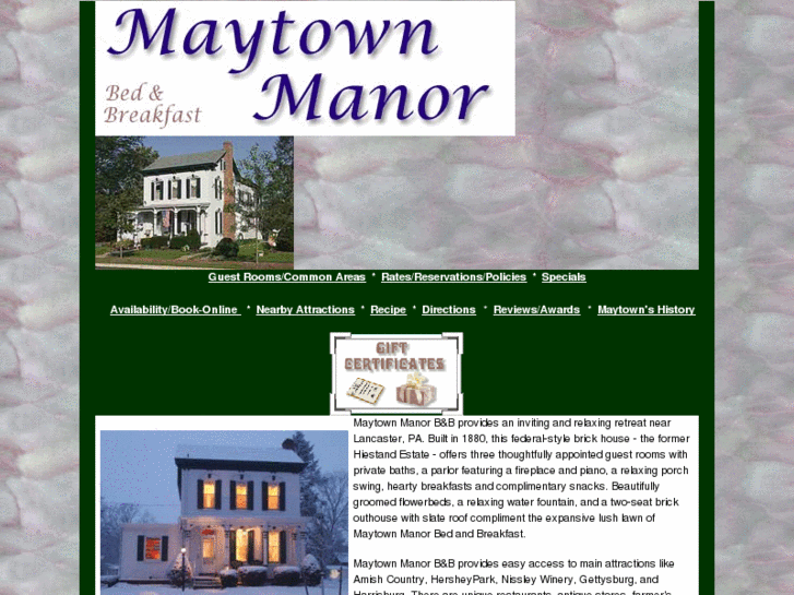 www.maytownmanorbandb.com