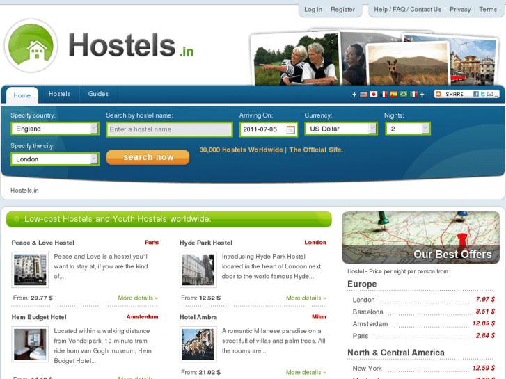 www.hostels.in