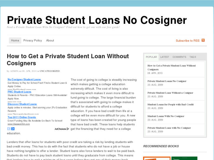 www.privatestudentloansnocosigner.net