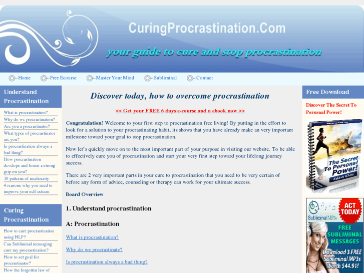 www.curingprocrastination.com