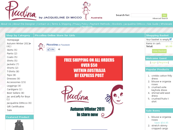 www.piccolinaonlinestore.com