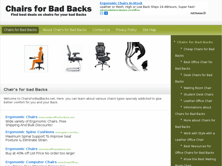 www.chairsforbadbacks.net