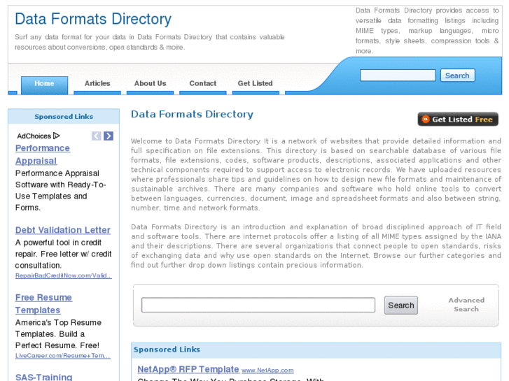 www.dataformatsdirectory.com