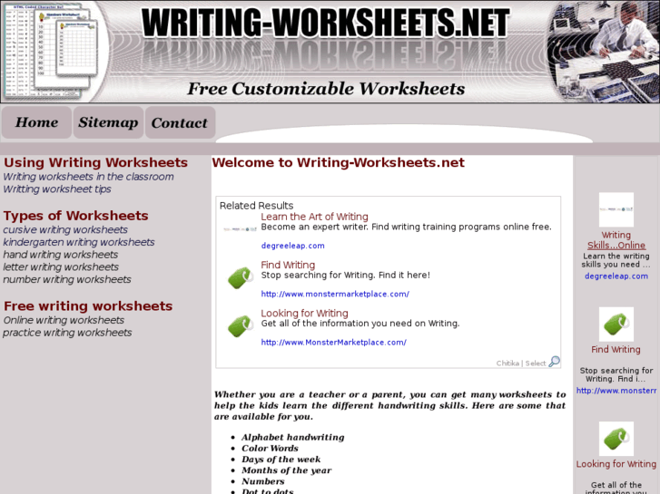 www.writing-worksheets.net