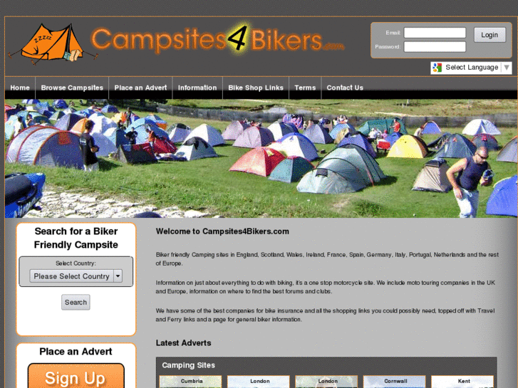 www.campsites4bikers.com