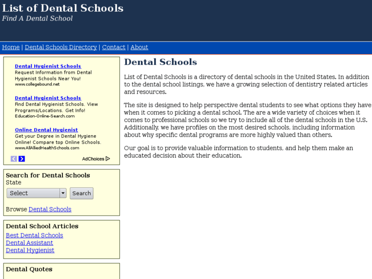 www.listofdentalschools.com