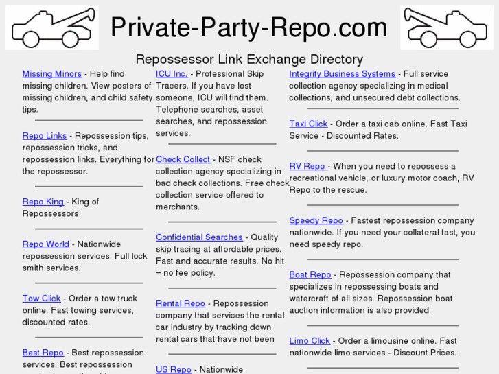 www.private-party-repo.com