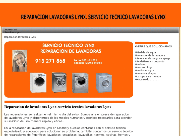 www.reparacionlavadoraslynxhoy.es