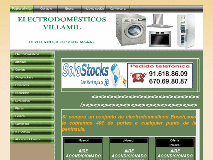 www.electrodomesticosvillamil.es